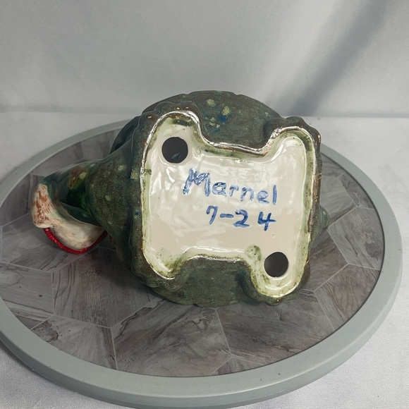 Vintage Handmade Ceramic Turtle Luminary Planter Signed “Marnel” 7-24 - Picture 5 of 9